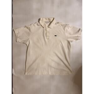 Lacoste Polo Shirt Mens 2XL White Classic Fit Short Sleeve Crocodile Logo Casual